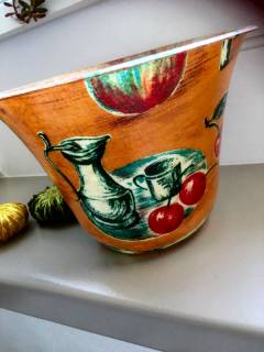 Cache-pot en fibre de verre, diamètre Max 22,5; diamètre mini 11,5; Hauteur 16 cm.