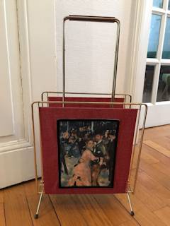 Porte revue Renoir, détail imprimé sur la toile en Skaï du « Bal du moulin de la Galette » d’Auguste Renoir 1876.