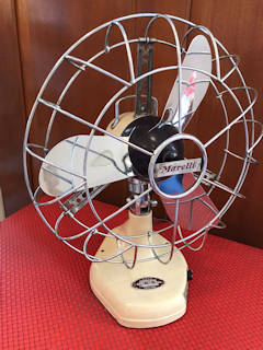 Ventilateur indus Marelli, 3 vitesses, métal, numéroté.
