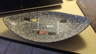 Vide poche oval, céramique granité, made in west Germany.