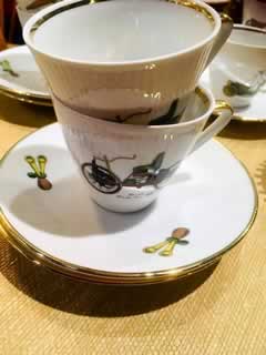 Service à café « tacot », 11 tasses et 11 soucoupes en porcelaine Winterling, origine Marktleuthen Bavaria, années 50/60.
